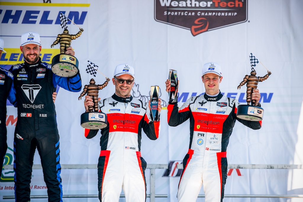 Frederik Schandorff tilbage på IMSA-podiet i Virginia.
(Foto: Inception Racing)